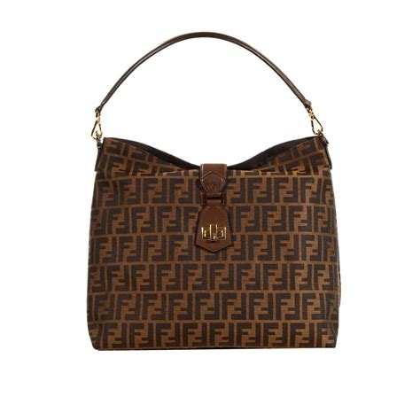 fendi borsa a spalla hobo in tessuto pequin donna|farfetch borse fendi.